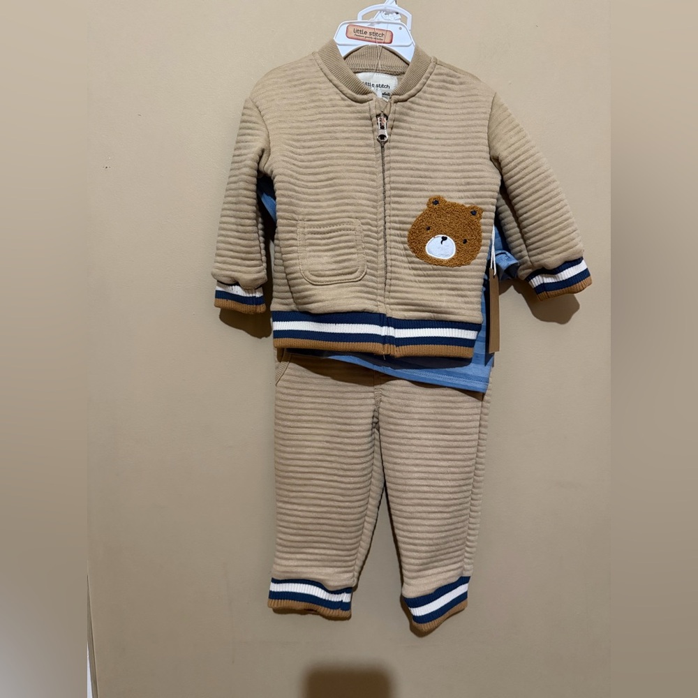 Cozy Tan Bear Kids Matching Set